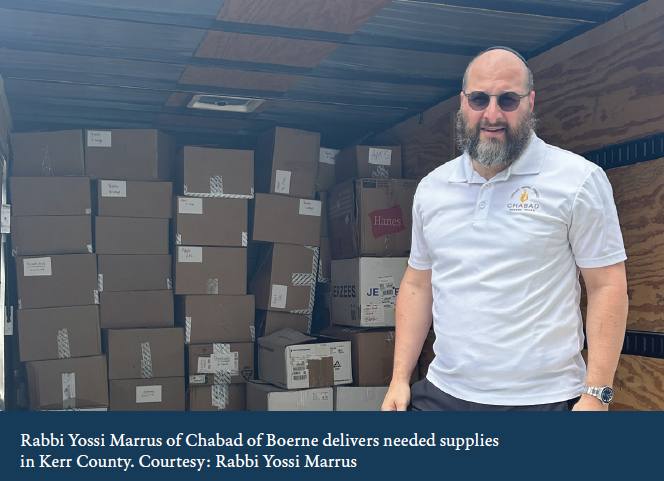 Rabbi Yossi Marrus of Chabad of Boerne delivers needed supplies in Kerr County. Courtesy: Rabbi Yossi Marrus